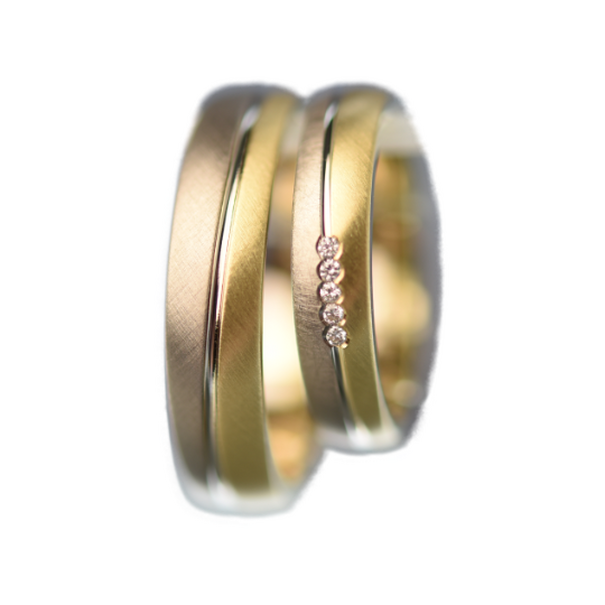 Heartbeat. Ringe Gelb- und Weißgold 585