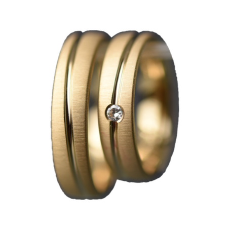 Miteinander. Ringe in 585 Roségold mit Brillant