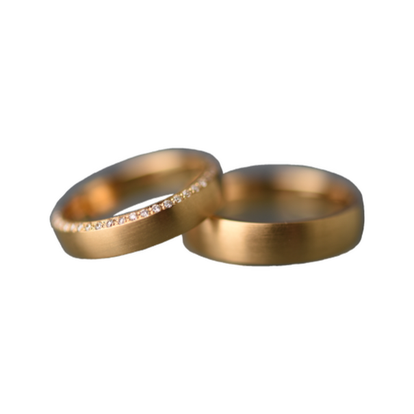 Juwel. Ringe mit Brillantseite in Roségold.