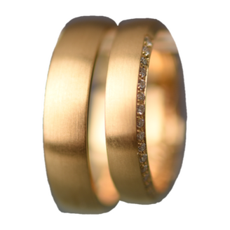 Juwel. Ringe mit Brillantseite in Roségold.