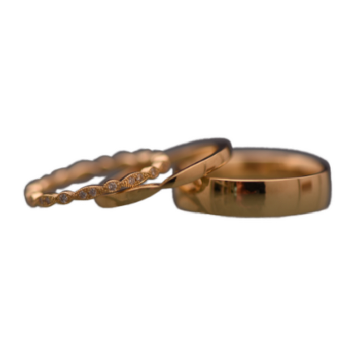 Magic Moments. Ringe in 750 Rosegold im Vintage Stil