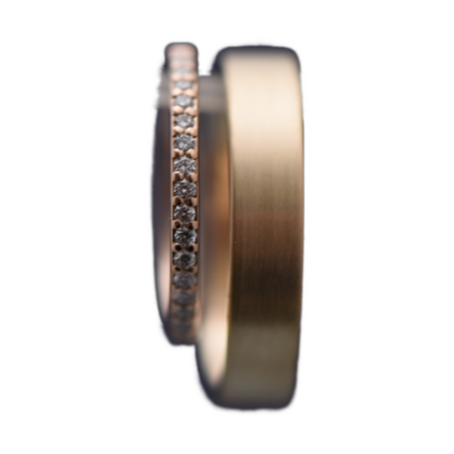 Brillantband. Ringe in Rotgold mit Diamanten